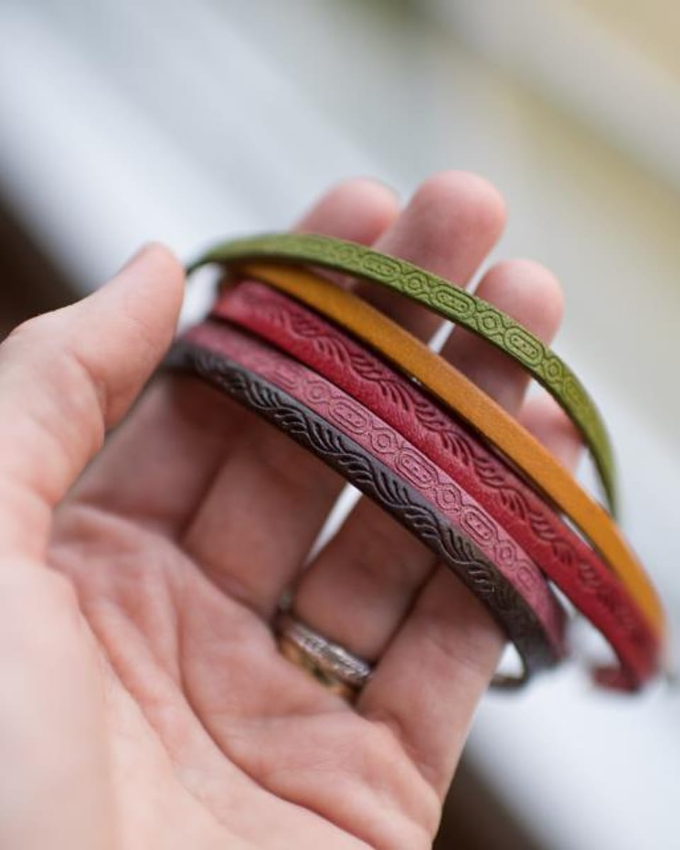Leather Bangle Stack