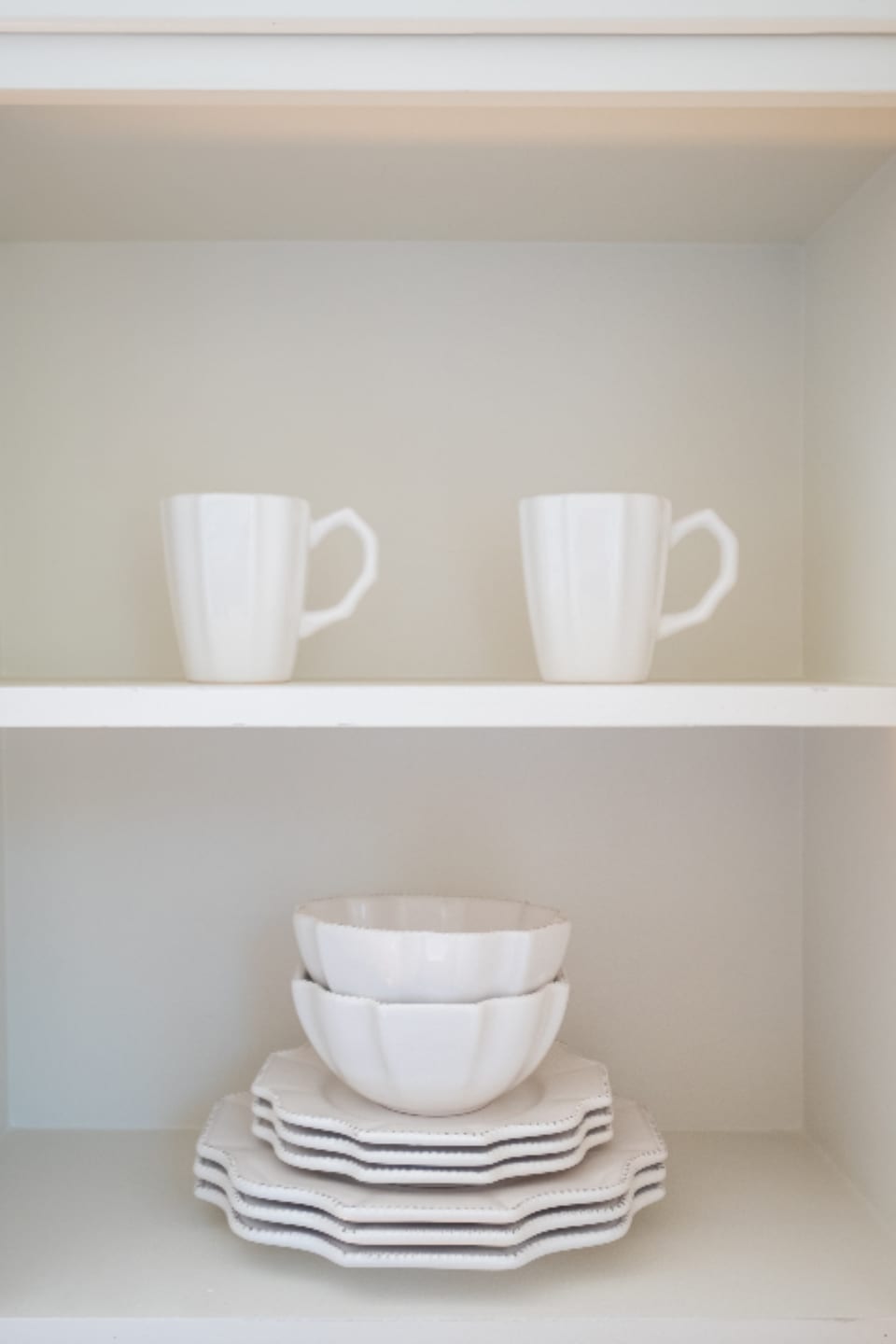 Open shelving, kept simple